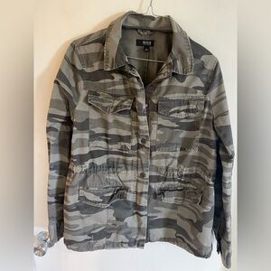 a.n.a Olive Camo Utility Jacket with Front Pockets